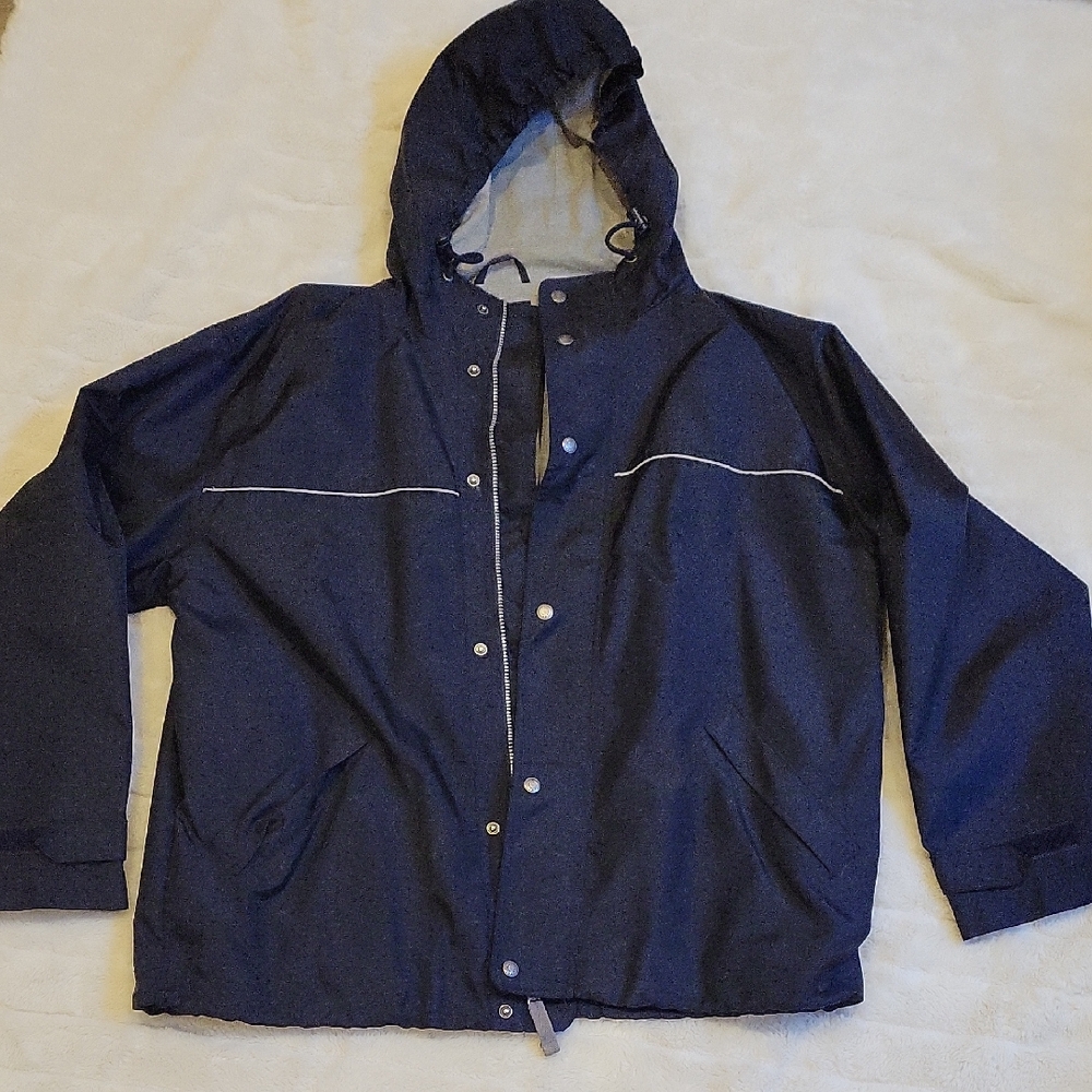 GAP Men's Dark Blue Raincoat with Hood